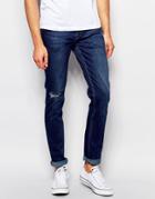 Kubban Ragging Wash Skinny Jean - Blue
