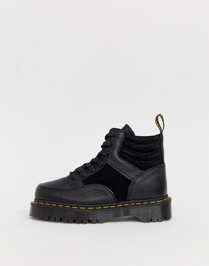 Dr Martens Zuma Flat Chunky Leather Boots In Black - Black