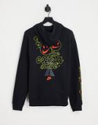 Nike Go The Extra Smile Pack Graphic Fleece Hoodie In Black