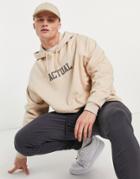 Asos Actual Oversized Hoodie In Sand-neutral