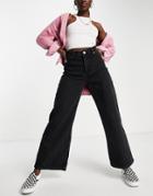 Monki Micki Organic Cotton High Waist Wide Leg Jeans In Black