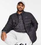 Jack & Jones Essentials Plus Padded Jacket With Stand Collar In Black
