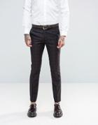 Harry Brown Slim Fit Suit Pants In Red Large Check - Red