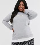 New Look Curve Daisy Printed Sweat In Mid Gray