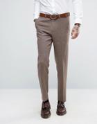 Asos Slim Wool Blend Suit Pants In Oatmeal - Beige