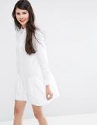 Asos Drop Waist Shirt Dress - White
