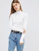 Selected Melissa Turtleneck Top - White