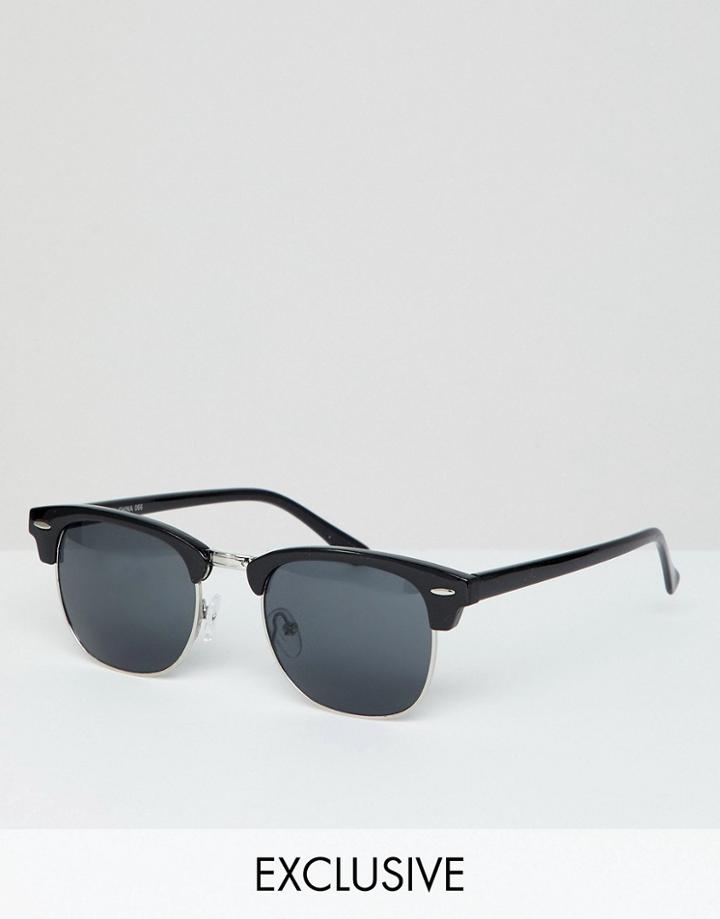 Reclaimed Vintage Inspired Retro Sunglasses In Black Exclusive To Asos - Black