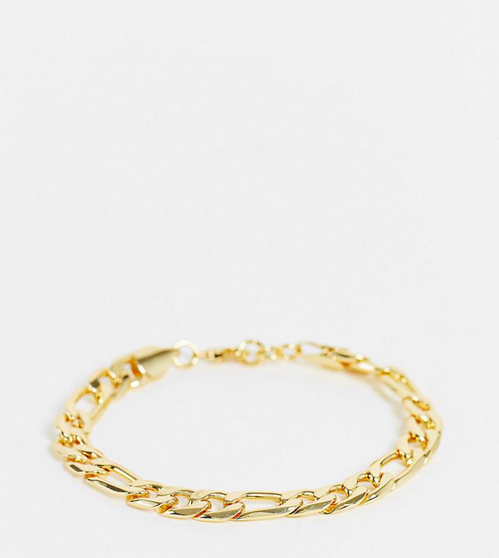 Designb London Curve Chain Bracelet In Gold Plate
