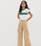 Monki Wide Leg Utility Pants With Oversized Pockets In Beige