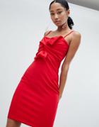 Lasula Knot Front Cami Mini Dress - Red