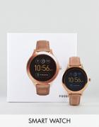 Fossil Q Ftw6005 Venture Leather Smart Watch In Tan - Tan