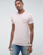 Brave Soul Fleck T-shirt With Pocket - Pink