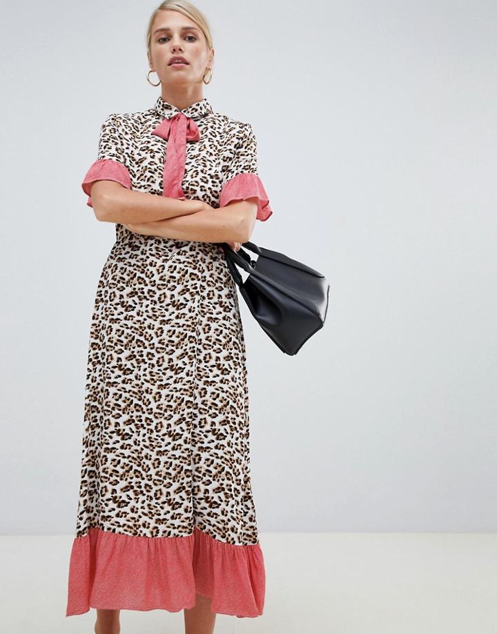 Vila Printed Retro Midi Dress - Multi