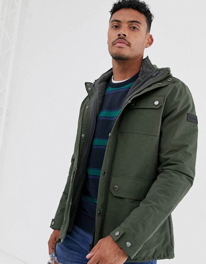 Farah Blackpool Jacket With Detachable Fleece Lining In Green