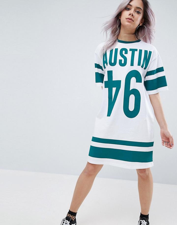 Asos Rogue Varsity Print T-shirt Dress - Multi