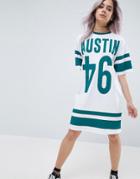 Asos Rogue Varsity Print T-shirt Dress - Multi