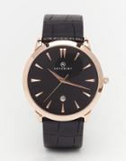 Accurist Classic Black Leather Watch - Black