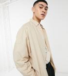 Asos Design Extreme Oversized Dad Shirt In Tan-brown