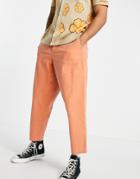 Asos Design Balloon Fit Chinos In Bright Orange