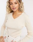 Gianni Feraud V Neck Sweater In Oatmeal-white