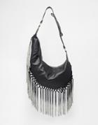 Gracie Roberts Touch Of Gray Tassel Hobo Bag - Black