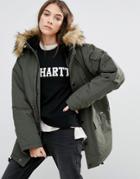 Carhartt Wip Oversized Anchorage Hooded Parka Jacket With Removable Fa