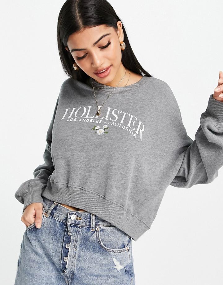Hollister Logo Sweatshirt In Gray-grey