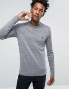 Allsaints Knitted Sweater In Merino Wool - Gray