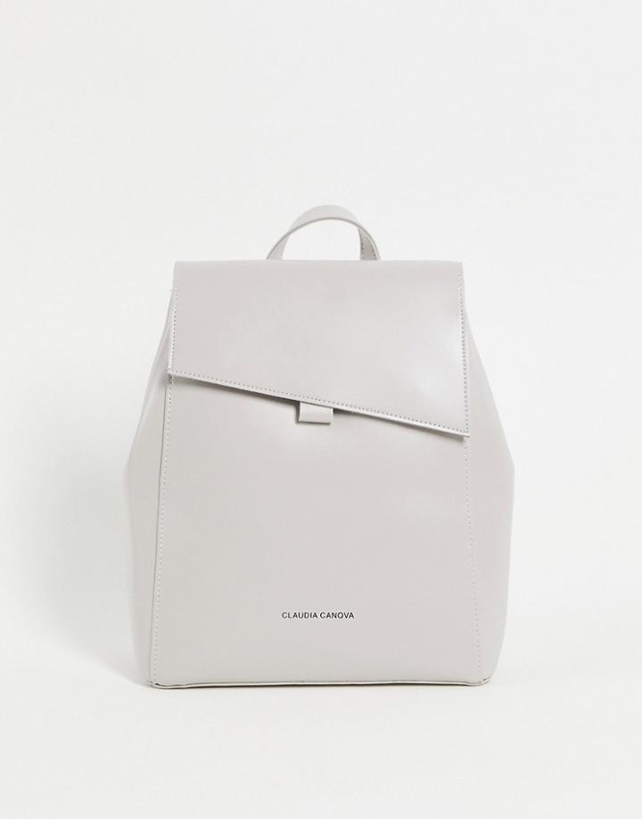 Claudia Canova Diagnonal Flap Backpack In Gray