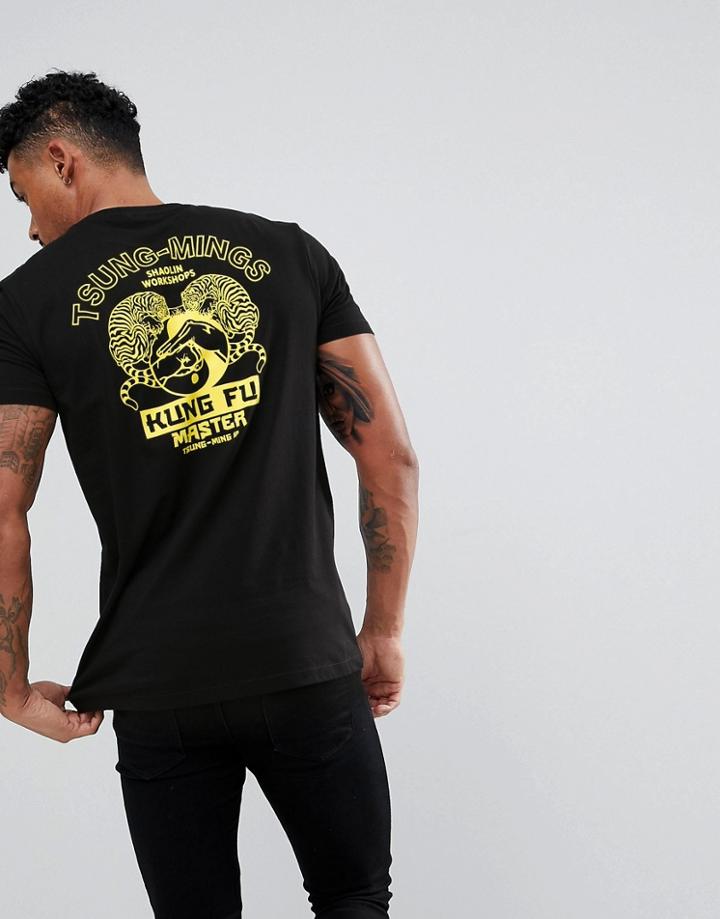 Asos T-shirt In Black With Souvenir Back Print - Black