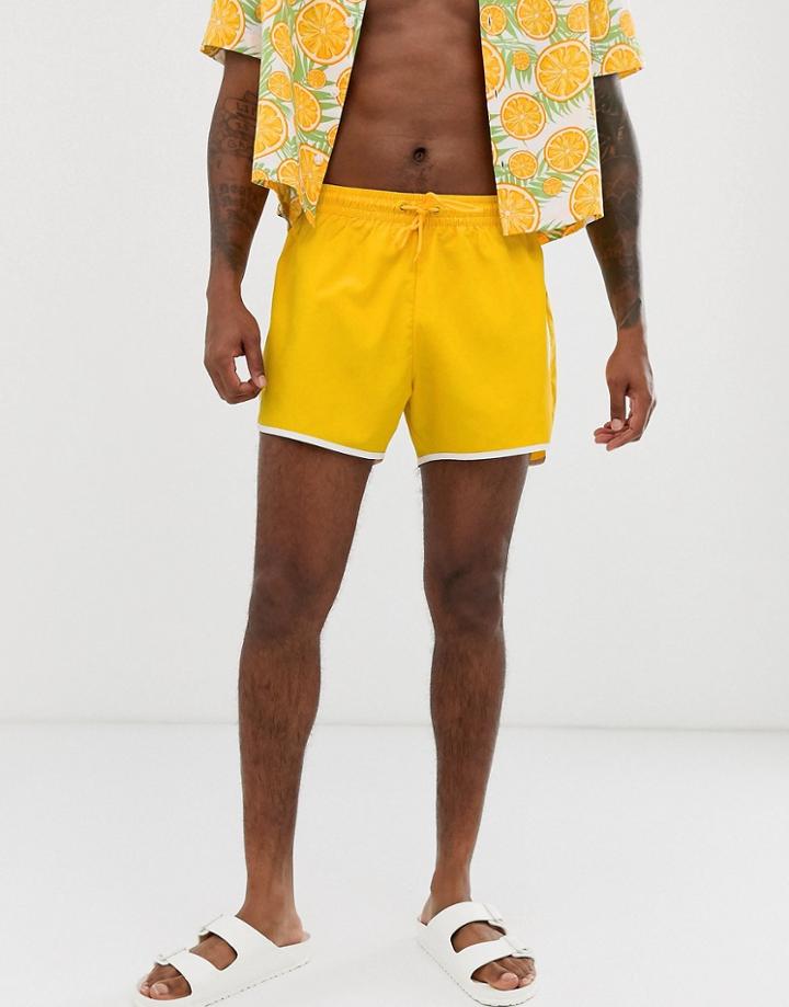 Weekday Tan Swim Shorts In Yellow