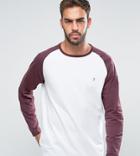 Farah T-shirt With Contrast Raglan Long Sleeves Slim Fit Exclusive - Red
