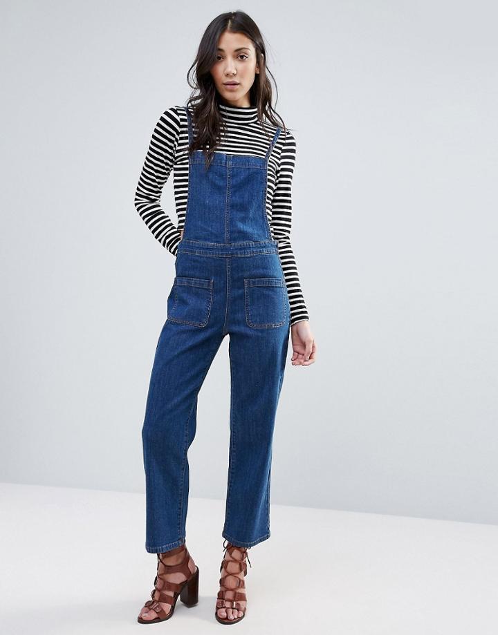 First & I Kick Flare Overalls - Brown