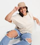 Asos Design Curve Ultimate Oversized T-shirt In Stone-neutral