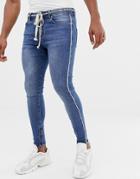 The Couture Club Skinny Jeans With Rope Belt - Blue