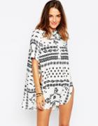 Asos Mono Paisley Print Beach Shirt - Mono Paisley