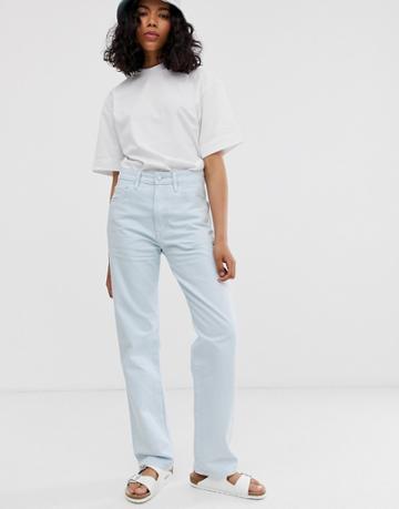 M.c. Overalls Straight Leg Denim Jeans-blue