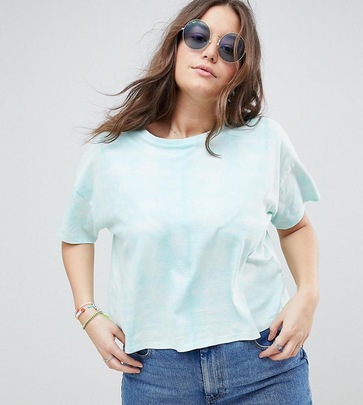 Asos Design Curve T-shirt In Tie Dye - Blue