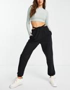 Asos Design Hourglass Oversized Sweatpants With Low Waist And V Front In Black