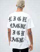 Hnr Ldn High Magic Back Print T-shirt In Oversized Fit - White