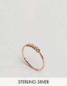 Asos Rose Gold Plated Sterling Silver Xoxo Ring - Copper