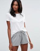Brave Soul Frill T-shirt - White
