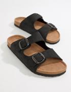 Dunlop Sandals In Black With Buckle - Black
