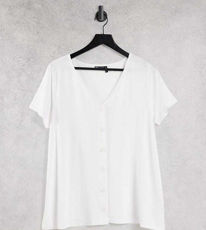Asos Design Maternity Nursing Button Down Blouse In White