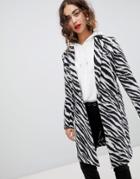 Mango Zebra Print Coat - Multi