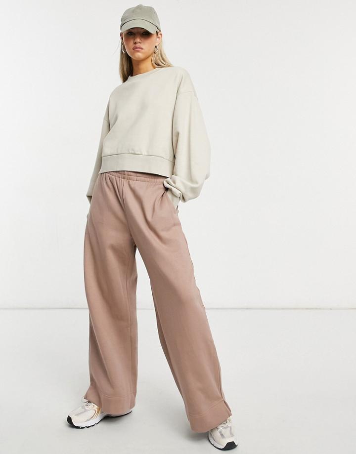 Weekday Roxa Straight Leg Sweatpants In Beige - Part Of A Set-neutral