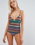 Stella Mccartney Stripe Padded Swimsuit - Multi