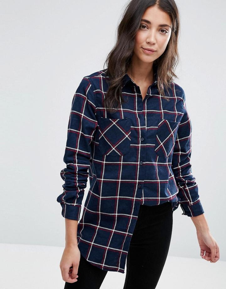 Brave Soul Check Shirt - Navy