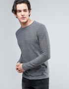 Brave Soul Mens Crew Neck Knitted Sweater With Sausage Roll Neck - Gray